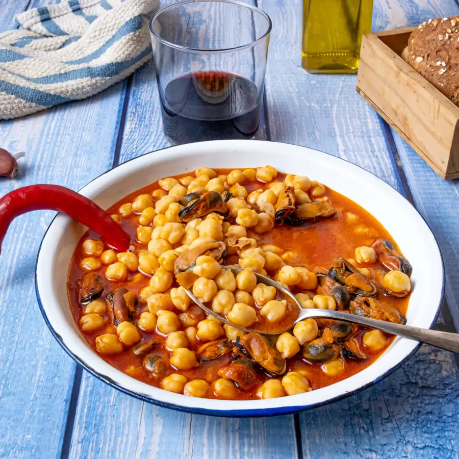 garbanzos con mejillones